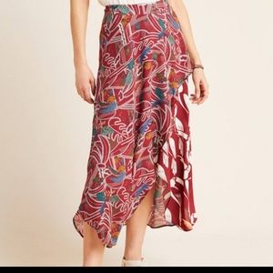 Farm Rio for Anthropologie Culebra Midi Skirt size S